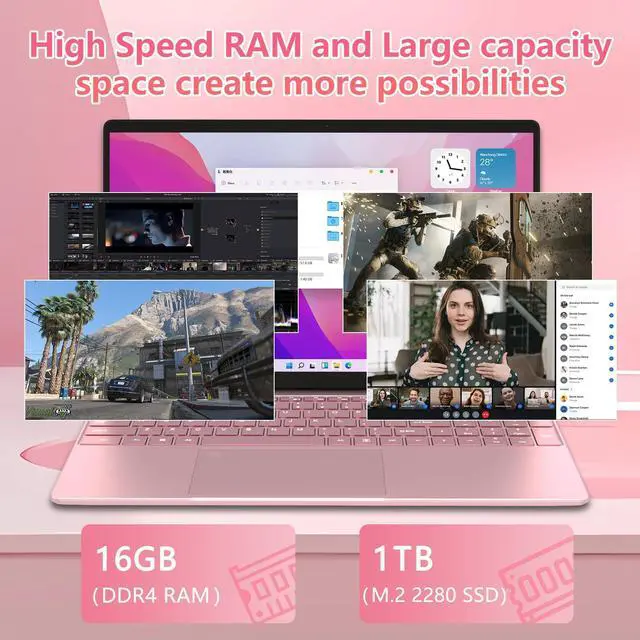 Alt view image 3 of 5 - Molegar 15.6" Student Laptop with Backlit Keyboard|16GB RAM 1TB SSD Laptop Computer|1920×1080 FHD Eye Protection Display|Fingerprint|38Wh Large Capacity Battery|180°Open Angle|WiFi|Webcam|BT 4.2|HDMI