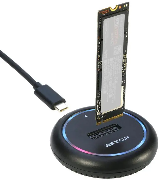Main image of NVMe to USB Docking Station, RIITOP M.2 SSD Enclosure for Both NVMe and (B+M Key SATA) SSD