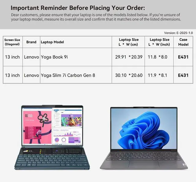 Alt view image 2 of 5 - Smatree 13 inch Laptop Sleeve for Lenovo Yoga Book 9i, for Yoga Slim 7i Carbon Gen 8, Protective Laptop Case with Accessory Pocket, YKK Zipper, Patented Shockproof Design (E431)