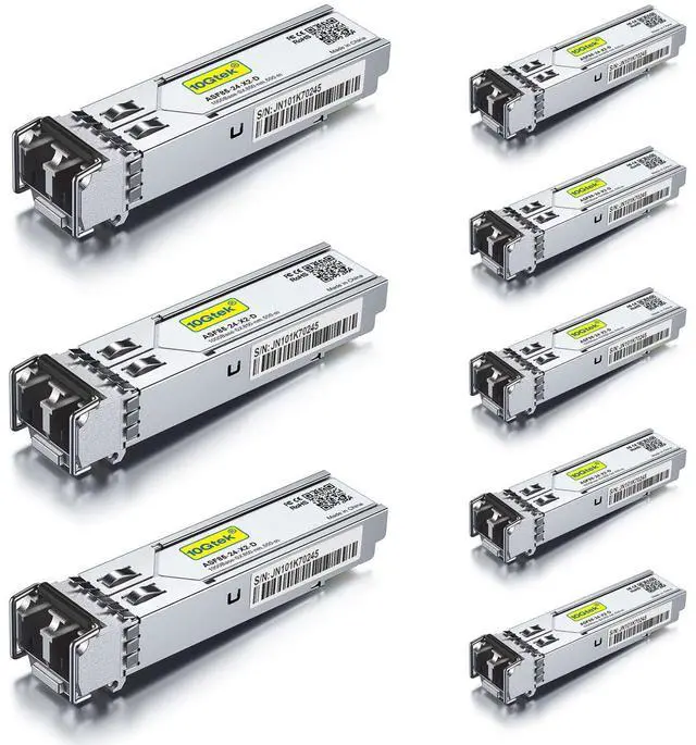 Alt view image 2 of 5 - 10Gtek 1.25G SFP 1000Base-SX Multimode LC Fiber Transceiver, 850nm MMF, 550m, for Cisco GLC-SX-MMD/SFP-GE-S, Meraki MA-SFP-1GB-SX, Fortinet, Ubiquiti UniFi UF-MM-1G, Mikrotik, TP-Link, Pack of 8