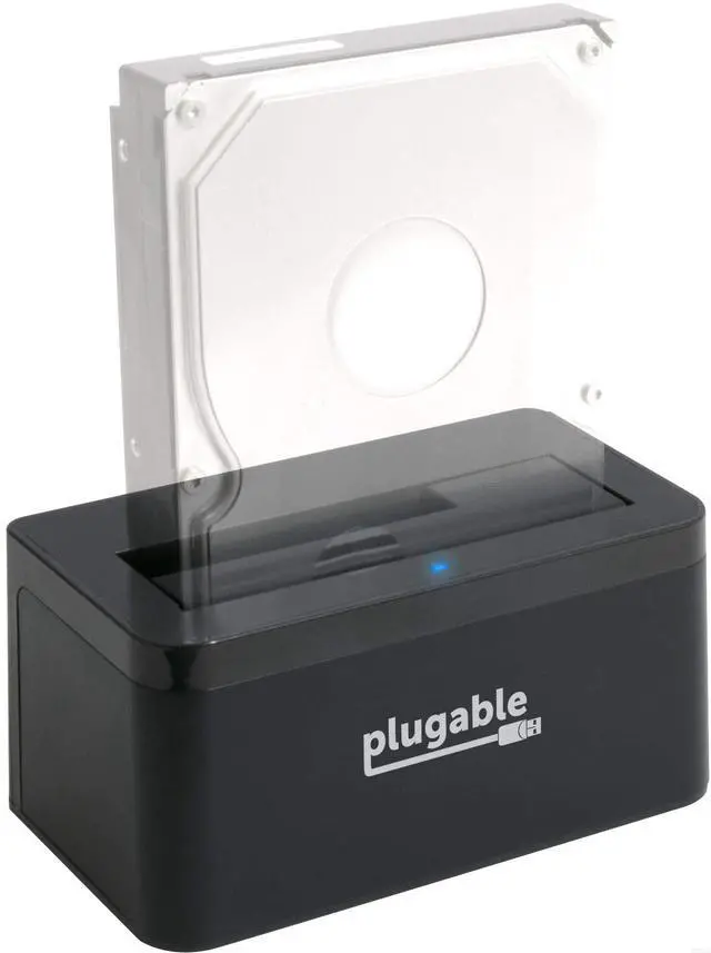 Main image of Plugable USB 3.1 Gen 2 10Gbps SATA Upright Hard Drive Dock and SSD Dock - Driverless - Includes USB-C & USB 3.0 Cables, Supports 10TB+ Drives