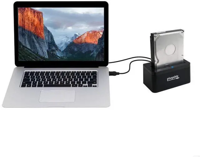 Alt view image 4 of 5 - Plugable USB 3.1 Gen 2 10Gbps SATA Upright Hard Drive Dock and SSD Dock - Driverless - Includes USB-C & USB 3.0 Cables, Supports 10TB+ Drives