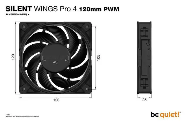 Alt view image 3 of 5 - be quiet! Silent Wings Pro 4 120mm PWM 3000 RPM Premium Low Noise Cooling Fan | 4-Pin | BL098