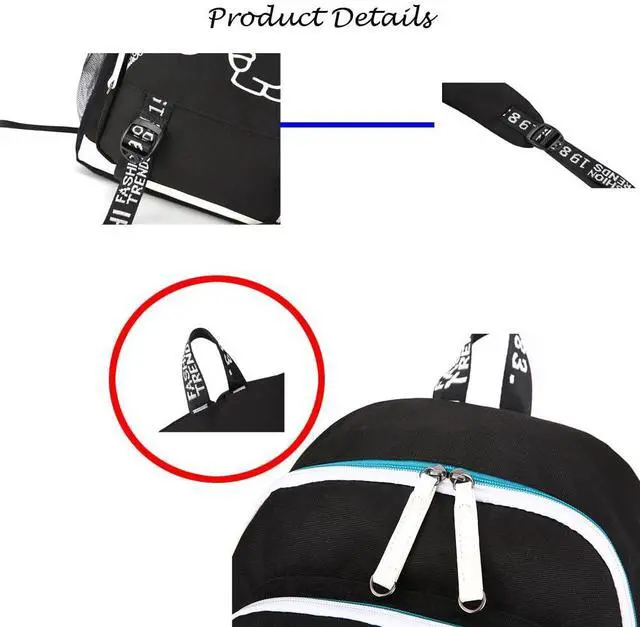 Alt view image 5 of 5 - KARFRI Soccer Player 7 Multifunction Sport Backpack Travel Laptop Football Fans Bag for Men Women (Blue lines - 1)