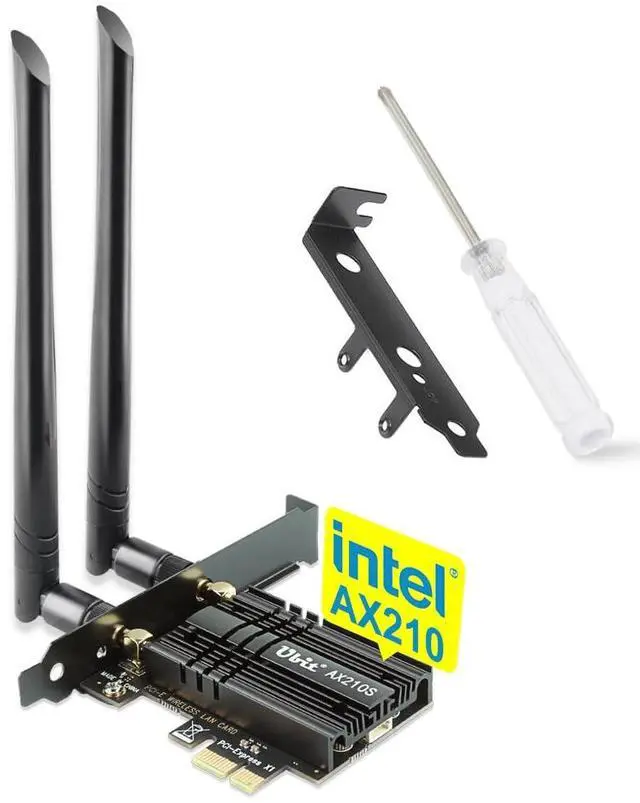 Main image of WiFi Card, Ubit Tri-Band 5400Mbps WiFi 6E 6GHz PCIe WiFi Card, BT 5.2, AX210 Wireless WLAN Adapter with MU-MIMO,OFDMA,Ultra-Low Latency, Supports Windows 10/11 (64bit)
