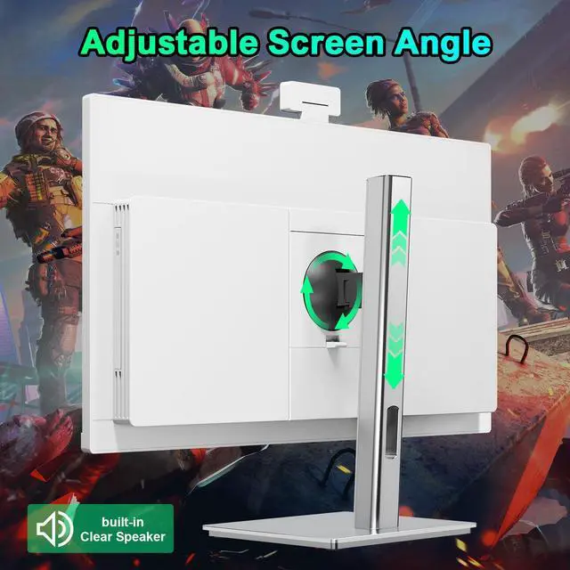 Alt view image 5 of 5 - LCOEVOI All-in-one Desktop Computer PC, 24" FHD Display AMD R7 Quad Core 16G RAM 512G SSD ROM, Liftable Arm Rotatable Monitor WiFi Bluetooth Connection PC Desktop for Home Study Office Gaming