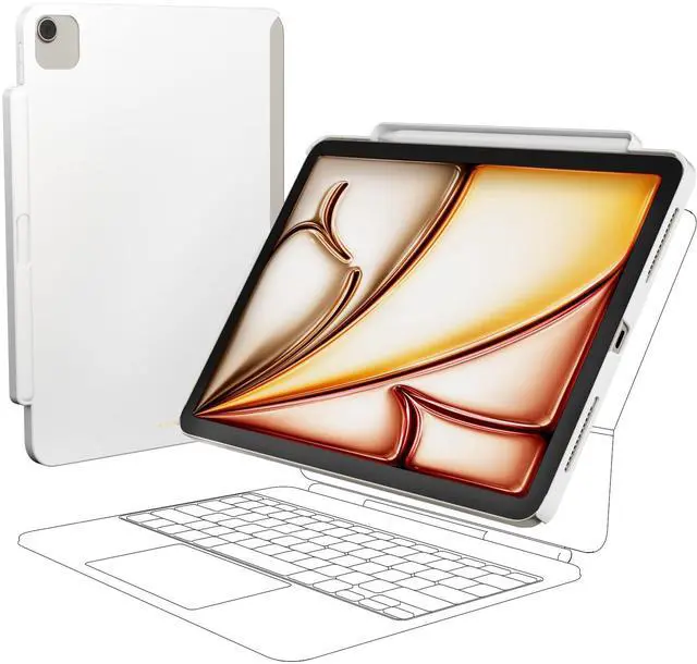 Main image of SwitchEasy CoverBuddy Lite for 2024 iPad Air 11" - Case Compatible with Magic Keyboard for iPad Air (M2), with Apple Pencil Pro Pencil Holder - White