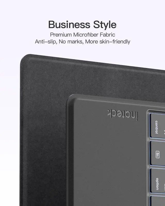 Alt view image 3 of 5 - Inateck Tablet Keyboard, Ultra-Slim, AI Function, 7-Color Backlight, Compatible with iPad 10/9/8, Air, 12.9''/ 11''/ 10.5'' Pro, Mini 7/6/5, Supports Windows, iPad OS, Android, iOS