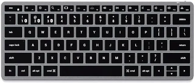 Main image of Satechi Slim X1 Bluetooth Backlit Keyboard for Mac, Illuminated Keys & Multi-Device Sync, for MacBook Air/Pro M4, iPad Air/Pro M4, iPad/iPad mini, Mac mini, iMac - Space Gray