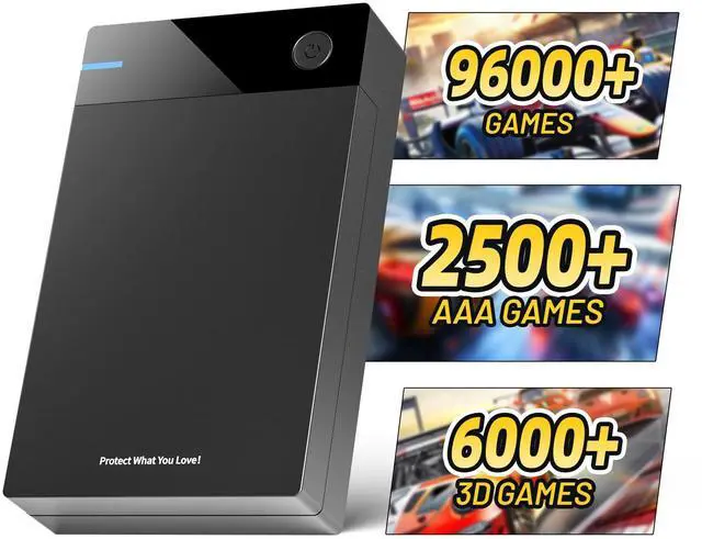 Main image of Kinhank 12T External HDD with 96,000+ Classic Games,Retro Game Hard Drive Include 6000+ 3D Games, USB 3.0, 12tb Portable Game Hard Drive Disk Console for Win 7/8/10/11,Gift for Friend