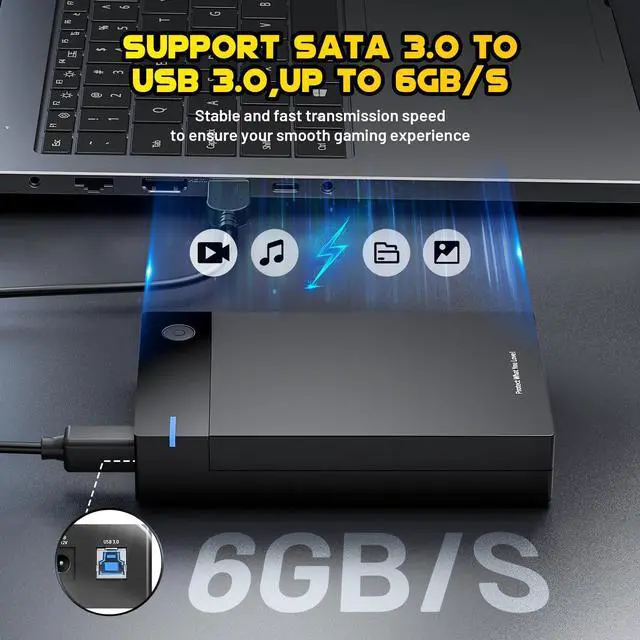 Alt view image 5 of 5 - Kinhank 12T External HDD with 96,000+ Classic Games,Retro Game Hard Drive Include 6000+ 3D Games, USB 3.0, 12tb Portable Game Hard Drive Disk Console for Win 7/8/10/11,Gift for Friend