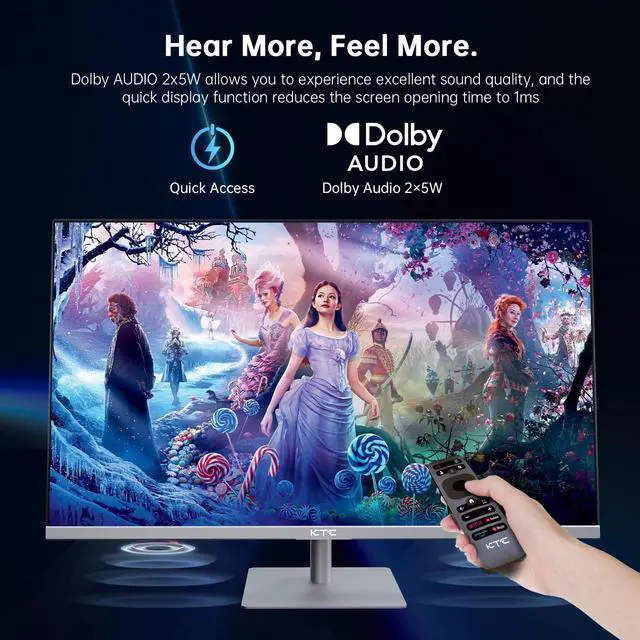 Alt view image 5 of 5 - KTC 32 Inch 4K Smart Monitor, Google System UHD (3840x 2160) Smart Monitor with Speakers, Netflix Licensed, Type-C 65W PD, WirelessDisplay, HDR, Bluetooth, Hey Google Voice Remot, VESA Support, A32Q8