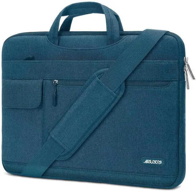 Main image of MOSISO Laptop Shoulder Bag Compatible with MacBook Pro 16 inch 2023-2019 M3 A2991 M2 A2780 M1 A2485 A2141/Pro 15 A1398,15-15.6 inch Notebook,Polyester Flapover Briefcase Sleeve Case, Deep Teal