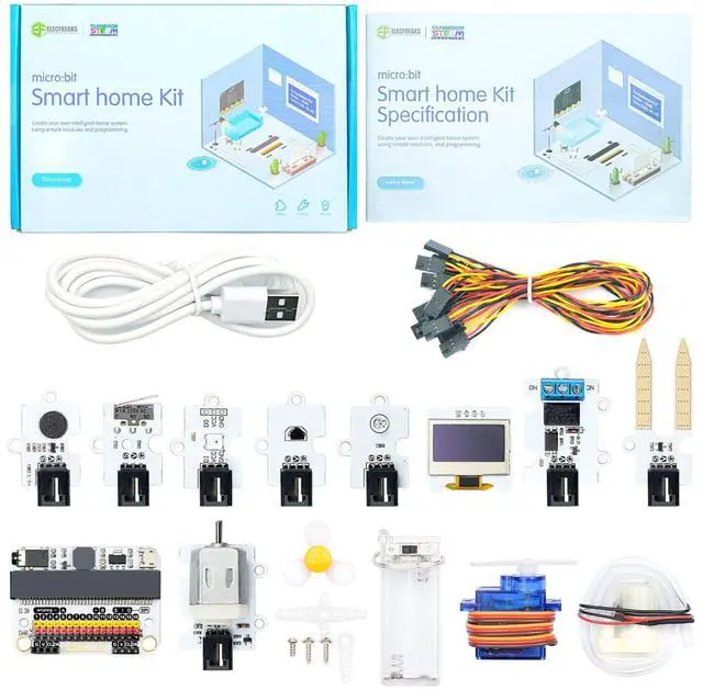 Main image of ELECFREAKS microbit Smart Home Kit Micro:bit Sensor Starter Kit Octopus Series Sensor, DIY Programming kit with Basic Coding Electronics Modules and Wiki Tutorial(Without Micro:bit)