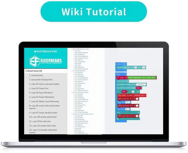 Alt view image 3 of 5 - ELECFREAKS microbit Smart Home Kit Micro:bit Sensor Starter Kit Octopus Series Sensor, DIY Programming kit with Basic Coding Electronics Modules and Wiki Tutorial(Without Micro:bit)