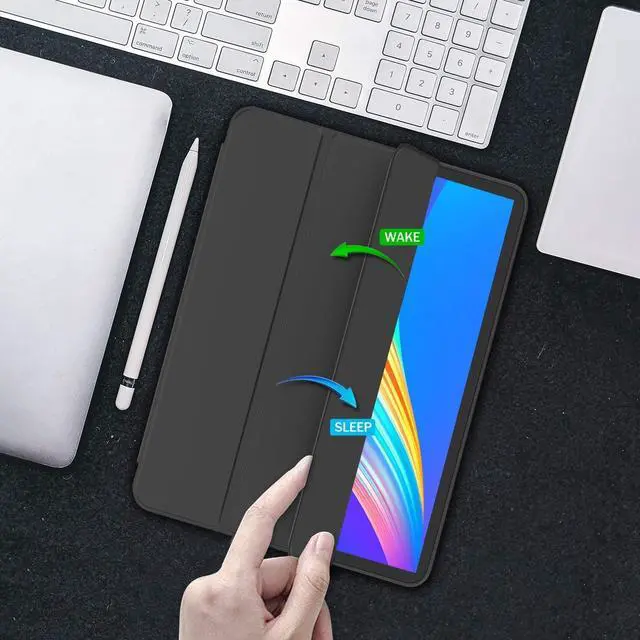 Alt view image 5 of 5 - iMieet iPad Pro 13 Inch Case M4 (2024) with Pencil Holder, Trifold Stand Smart Case with Soft TPU Back, Auto Wake/Sleep (Black)