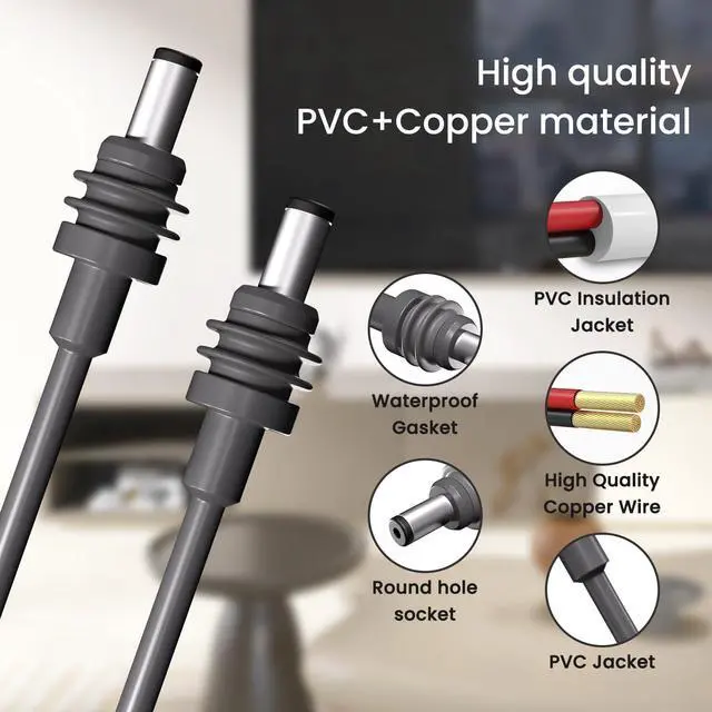 Alt view image 3 of 5 - Klutchtech for Starlink Mini DC Power Cable/Mini USB C to DC Power CableCompatible with Starlink Mini Cable Replacement Waterproof Outdoor (5M/16.4FT)