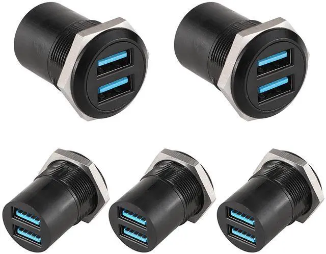Main image of PENGLIN 5PCS Dual USB 3.0 Adapter, USB Panel Mount Bulkhead Connector, Support High-Speed Data Transfer and Charging,Compatible with Car,PC,TV,Laptop,Phone