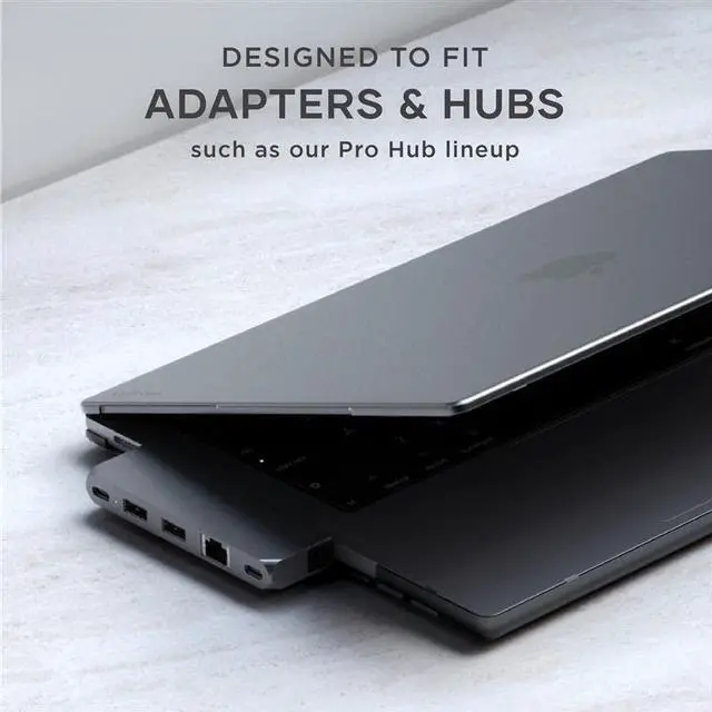 Alt view image 4 of 5 - Satechi Eco Hardshell Case Compatible with MacBook Pro 14-inch (M1 2021, M2/M3 2023, M4 2024), Slim & Lightweight, Hub-Friendly Design, Dark