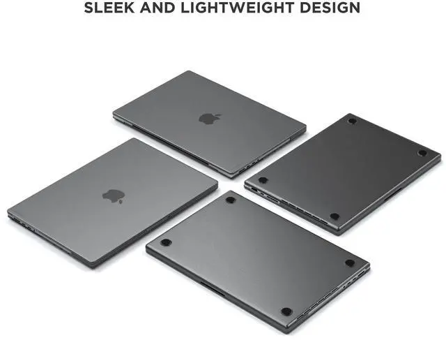 Alt view image 5 of 5 - Satechi Eco Hardshell Case Compatible with MacBook Pro 14-inch (M1 2021, M2/M3 2023, M4 2024), Slim & Lightweight, Hub-Friendly Design, Dark