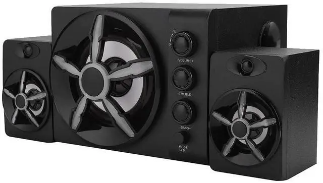 Alt view image 3 of 5 - Yoidesu Stereo Speaker System with 4-inch Subwoofer,Computer and Home Audio Set with 3.5mm Input and 7-Color Breathing Lights - Great for Multimedia Laptop or PC Computers