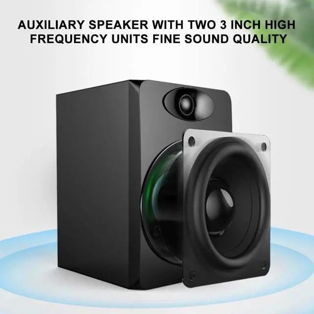 Alt view image 5 of 5 - Yoidesu Stereo Speaker System with 4-inch Subwoofer,Computer and Home Audio Set with 3.5mm Input and 7-Color Breathing Lights - Great for Multimedia Laptop or PC Computers