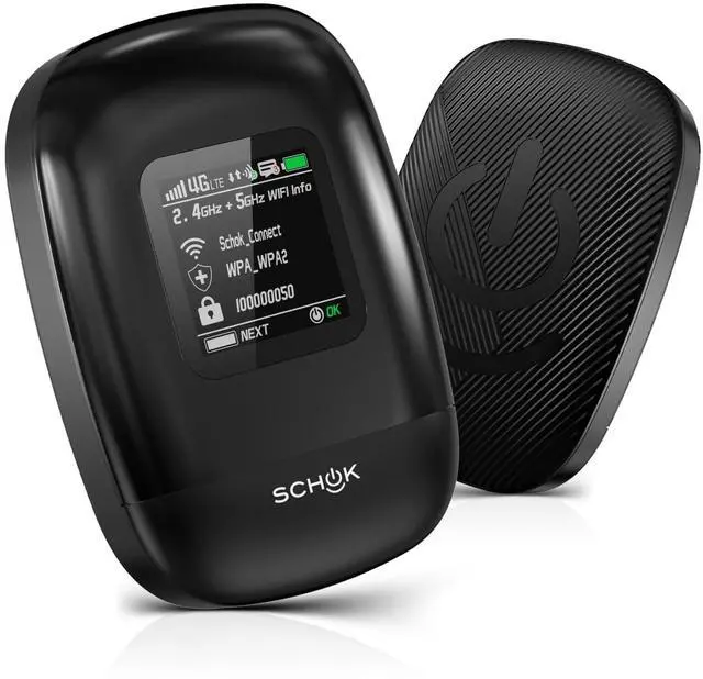 Main image of SCHOK 4G LTE Mobile Hotspot - Cat 12 Portable WiFi for Travel, Dual Bands (2.4GHz/5GHz), 600Mbps Download High Speed, Supports 16 Connected Devices, Compatible with Verizon & its MVNOs ONLY