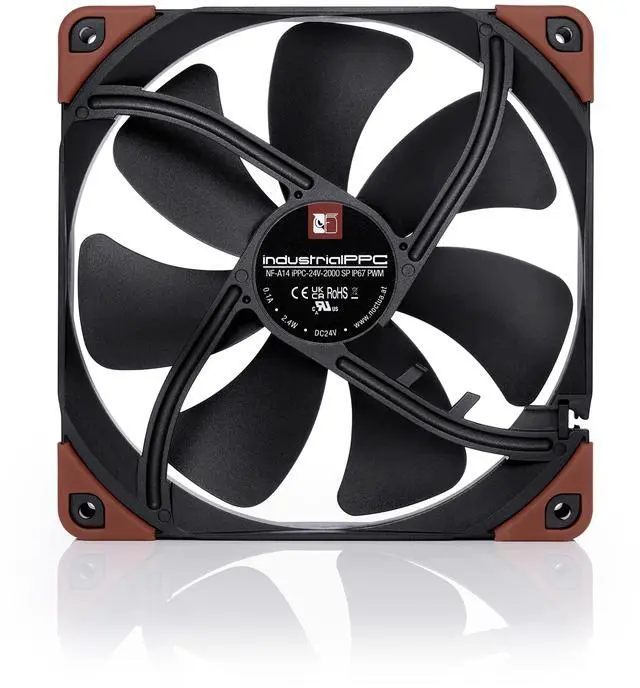 Alt view image 4 of 5 - Noctua NF-A14 iPPC-24V-2000 SP IP67 PWM, Heavy Duty Cooling Fan, 4-Pin, 2000 RPM, 24V Version (140mm, Black)