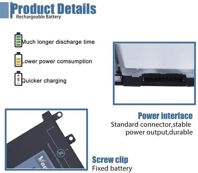 Alt view image 3 of 5 - VANPIR 51Wh 93FTF Battery for Dell Latitude 5280 5288 5480 5580 5590 5490 5290 5488 5491 E5280 E5288 E5480 E5580 E5490 E5590 E5290 E5491 Precision 3520 3530 M3520 M3530 Series D4CMT 83XPC 4YFVG DJWGP