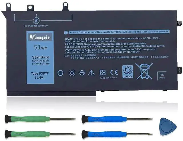 Main image of VANPIR 51Wh 93FTF Battery for Dell Latitude 5280 5288 5480 5580 5590 5490 5290 5488 5491 E5280 E5288 E5480 E5580 E5490 E5590 E5290 E5491 Precision 3520 3530 M3520 M3530 Series D4CMT 83XPC 4YFVG DJWGP
