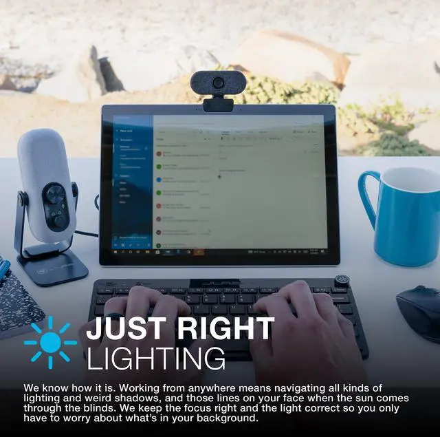 Alt view image 4 of 5 - JLab Go Cam USB HD Webcam, Black, 1080P/30 FPS, 2.1 Megapixels, Minimalist Portable Set-up, Omni-Directional Microphone, Compatible with PC, Mac and Chromebook