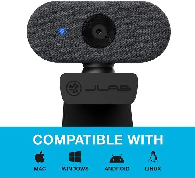 Alt view image 5 of 5 - JLab Go Cam USB HD Webcam, Black, 1080P/30 FPS, 2.1 Megapixels, Minimalist Portable Set-up, Omni-Directional Microphone, Compatible with PC, Mac and Chromebook