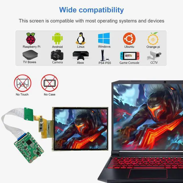 Alt view image 4 of 5 - 7.8 inch Flexible Display Curved Bendable Screen FHD 1920 * 1440 AMOLED Display with HDMI Driver Board OLED Monitor Without Enclosure Kit for DIY Prototype Demo Compatible with All Systems