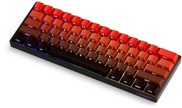 Alt view image 2 of 5 - MONSGEEK FUN60 Pro Rapid Trigger Gaming Keyboard 8k SP Magnetic Switch HE Keyboard Wired 60% Blaze Gradient Shine-Through (Glare Magnetic Switch)