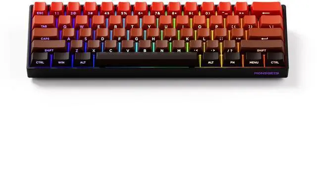 Alt view image 5 of 5 - MONSGEEK FUN60 Pro Rapid Trigger Gaming Keyboard 8k SP Magnetic Switch HE Keyboard Wired 60% Blaze Gradient Shine-Through (Glare Magnetic Switch)