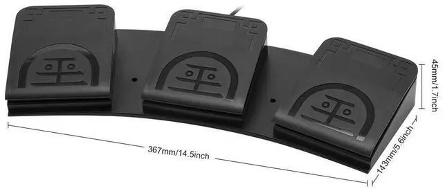 Alt view image 2 of 5 - iKKEGOL Upgraded USB Triple Foot Pedal Switch Control 3 Three Key Footswitch Program Customized Computer Keyboard Mouse Game Action HID