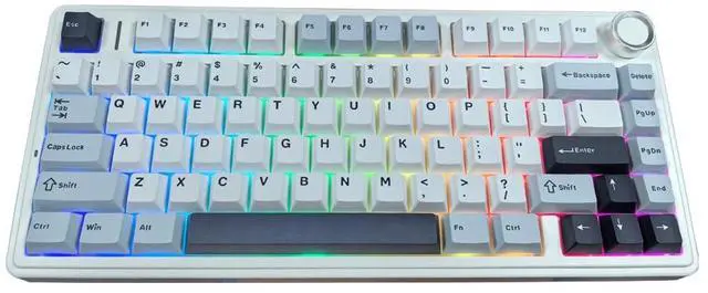 Main image of Shaking Tank x Aula F75 Gasket Mechanical Keyboard, 75% Wireless Hot Swappable Gaming Keyboard with Five-Layer Padding&Knob, Bluetooth/2.4GHz/USB-C, RGB (Light Blue, Ice Vein Switch)