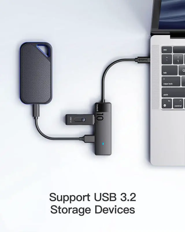 Alt view image 4 of 5 - Inateck USB 3.2 Gen 2 USB C Hub 10Gbps with 13 Inch Case Sleeve 360° Protection,Bundle Product,HB2025 and LB01006