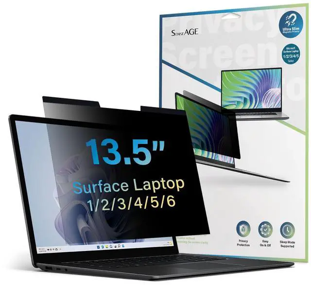Main image of SenseAGE Magnetic Privacy Screen Protector for Surface Laptop 13.5 inch (6/5/4/3/2/1), Easy On/Off Privacy Filter, Anti Blue Light Glare, Notebook Privacy Screen Filter, Compatible with Surface Laptop