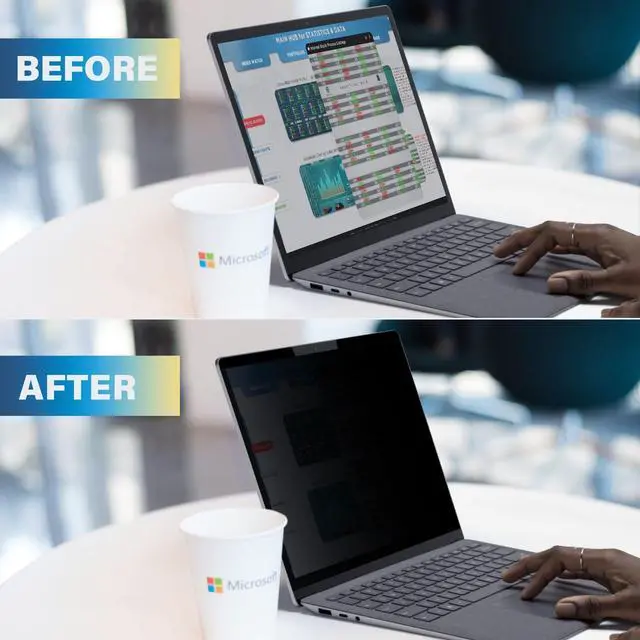 Alt view image 3 of 5 - SenseAGE Magnetic Privacy Screen Protector for Surface Laptop 13.5 inch (6/5/4/3/2/1), Easy On/Off Privacy Filter, Anti Blue Light Glare, Notebook Privacy Screen Filter, Compatible with Surface Laptop