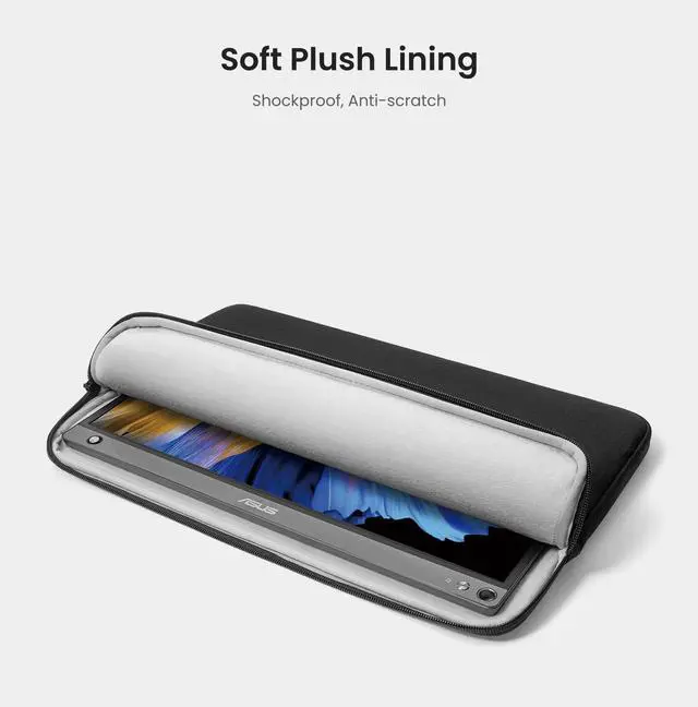 Alt view image 3 of 5 - tomtoc Light-A18 Slim 15.6 Inch Portable Monitor Case with Acessories Storage, Light Protective Carrying Sleeve for Most 15.6 in Portable Monitors with Eco-Friendly Fabric