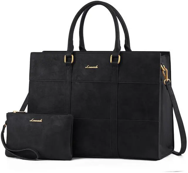 Main image of LOVEVOOK Laptop Bag for Women 15.6 Inch Laptop Tote Bag Vintage Leather Work Bags for Women Professional Computer bag