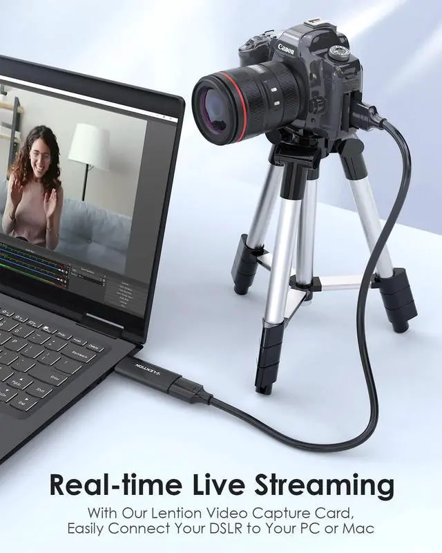 Alt view image 2 of 5 - LENTION 4K HDMI to USB C Video Capture Card for Gaming/Live Streaming/Video Conference, Supports PS4/OBS/PC/Windows/DSLR/PS5/YouTube (VC20)