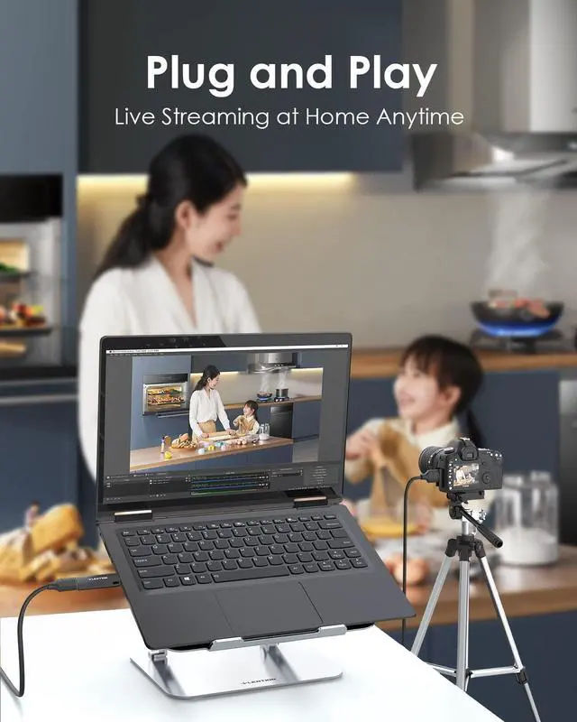 Alt view image 3 of 5 - LENTION 4K HDMI to USB C Video Capture Card for Gaming/Live Streaming/Video Conference, Supports PS4/OBS/PC/Windows/DSLR/PS5/YouTube (VC20)