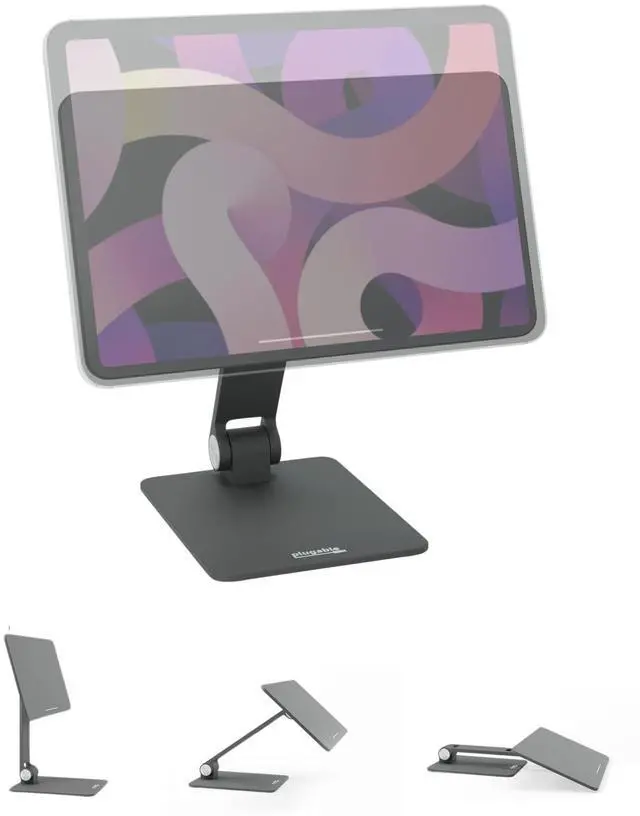 Main image of Plugable Magnetic Tablet Holder for iPad Pro 11 (1st/2nd/3rd/4th Gen, M2) iPad Air 10.9/11 (4th/5th Gen, M2), MagSafe Compatible, Portable Foldable 360° Rotating Stand (AMS-STAND11)
