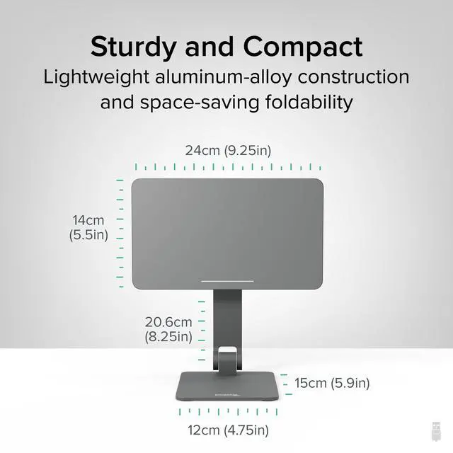 Alt view image 5 of 5 - Plugable Magnetic Tablet Holder for iPad Pro 11 (1st/2nd/3rd/4th Gen, M2) iPad Air 10.9/11 (4th/5th Gen, M2), MagSafe Compatible, Portable Foldable 360° Rotating Stand (AMS-STAND11)
