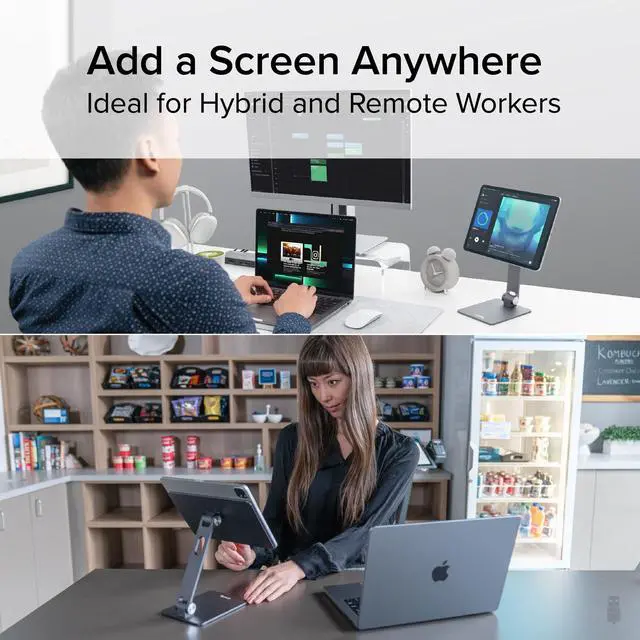 Alt view image 3 of 5 - Plugable Magnetic Tablet Holder for iPad Pro 11 (1st/2nd/3rd/4th Gen, M2) iPad Air 10.9/11 (4th/5th Gen, M2), MagSafe Compatible, Portable Foldable 360° Rotating Stand (AMS-STAND11)