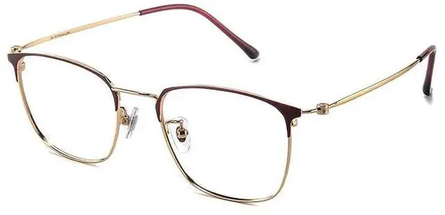 Alt view image 2 of 5 - PRIVOZA Blue Light Glasses, Computer/Gaming/TV/Phones Glasses for Women/men, Anti Glare/UV400, Lightweight Titanium Frame (Red-Gold)