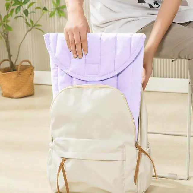 Alt view image 3 of 5 - Puffy Laptop Sleeve Set 15-16 Inch Purple, Protective Carrying Case with Data Cable Bag, Cute Case Bag Compatible with 15 and 16 Inch Laptops, for MacBook Air M2 M1, Asus/Dell Xps/Lenovo