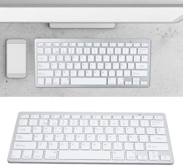 Alt view image 4 of 5 - Diyeeni Bilingual Keyboard Portable Thin for German French Spanish Italian Keyboard, Bluetooth Keyboard Compatible with iOS, Android, Windows, OS (Spanish QWETZ Layout)